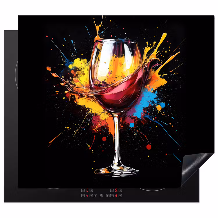 Protezione piano induzione - Vino - Bicchiere - Graffiti - Bevanda - Rosso - Vernice — 1