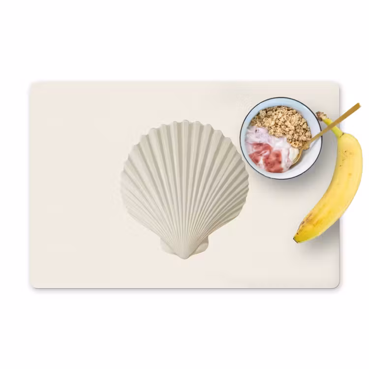 Tovaglietta in vinile - Conchiglia - Minimalista - Bianco — 1