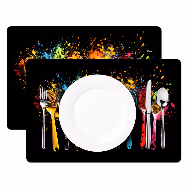 Tovagliette - Cucchiai - Spezie - Moderno - Graffiti - Vernice - Colorato — 2