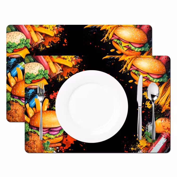 Tovagliette - Fast food - Graffiti - Hamburger - Cibo - Moderno — 2