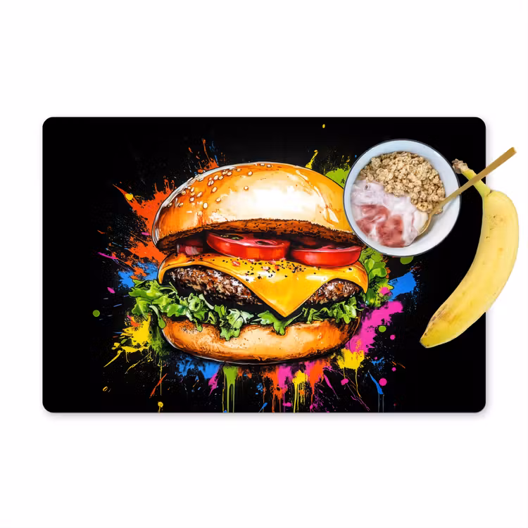 Tovagliette - Hamburger - Graffiti - Vernice - Colorato - Cibo - Astratto — 1