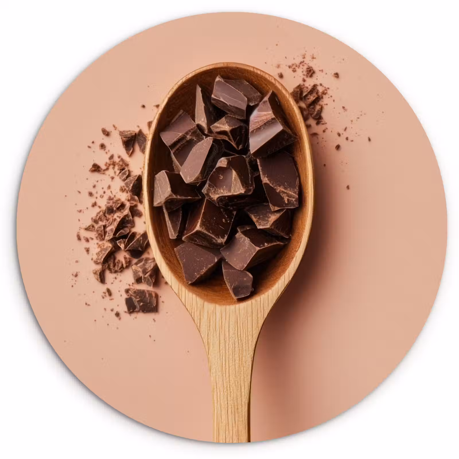 Quadro rotondo - Cioccolato - Legno - Cucchiaio — 1