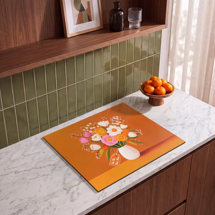 Protezione piano induzione - Vaso - Fiori - Arancione — 4