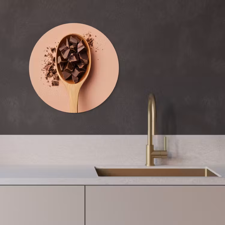 Quadro rotondo - Cioccolato - Legno - Cucchiaio — 2