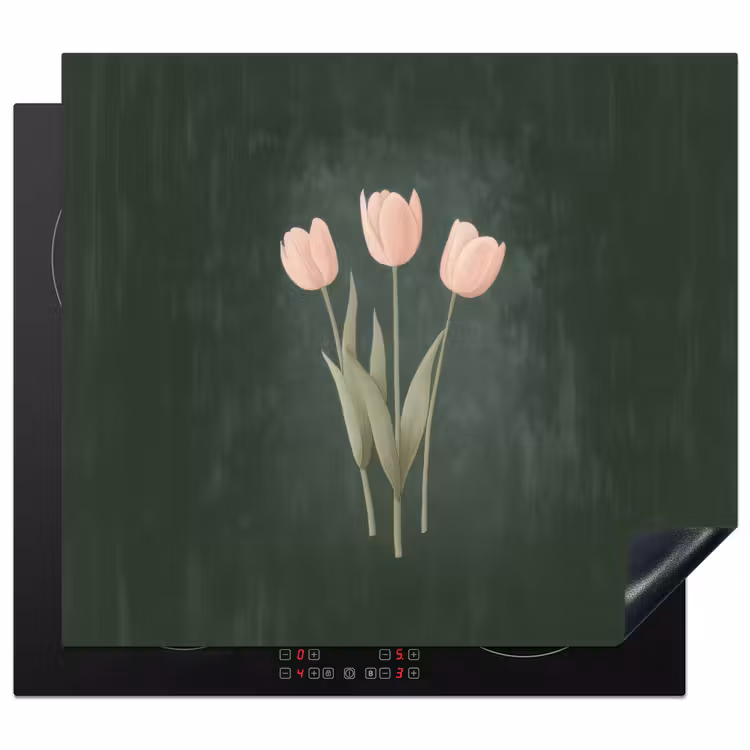 Protezione piano induzione - Tulipani - Amore - Verde scuro — 1