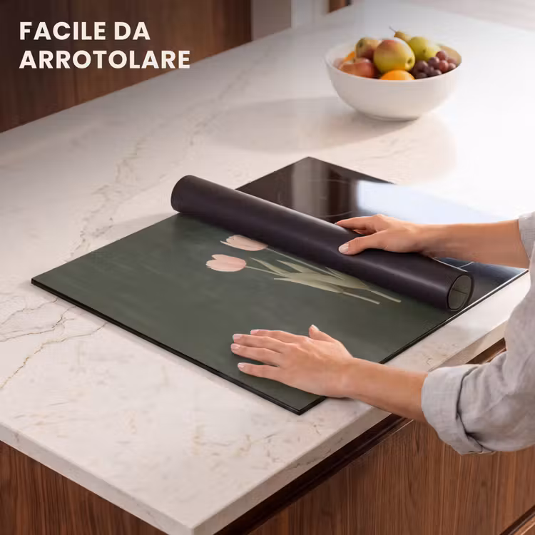 Protezione piano induzione - Tulipani - Amore - Verde scuro — 7
