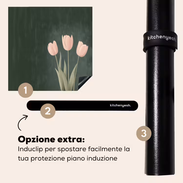 Protezione piano induzione - Tulipani - Amore - Verde scuro — 8