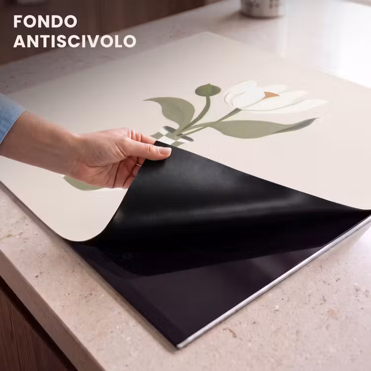 Protezione piano induzione - Vaso - A scacchi - Fiore - Verde — 6