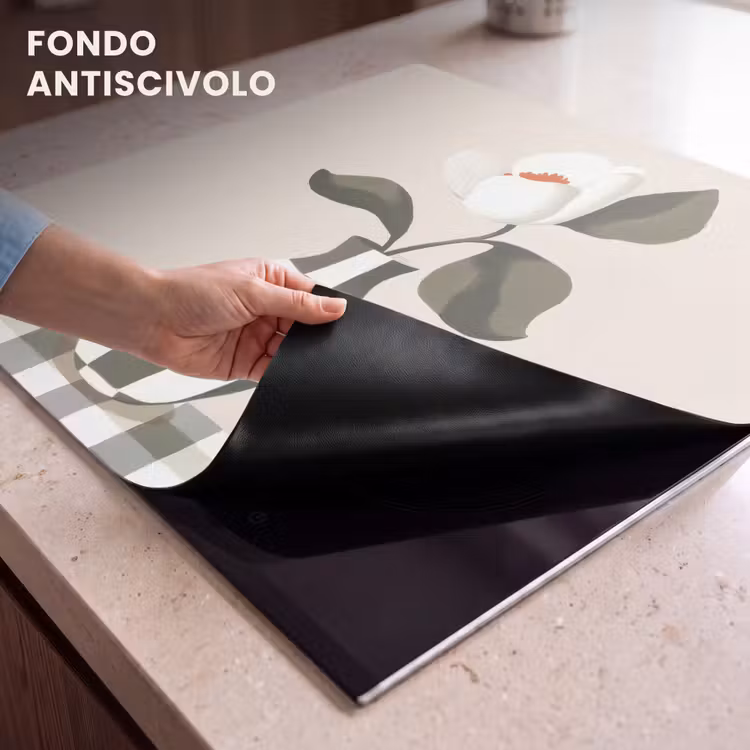 Protezione piano induzione - Vaso - A scacchi - Verde - Fiore — 6