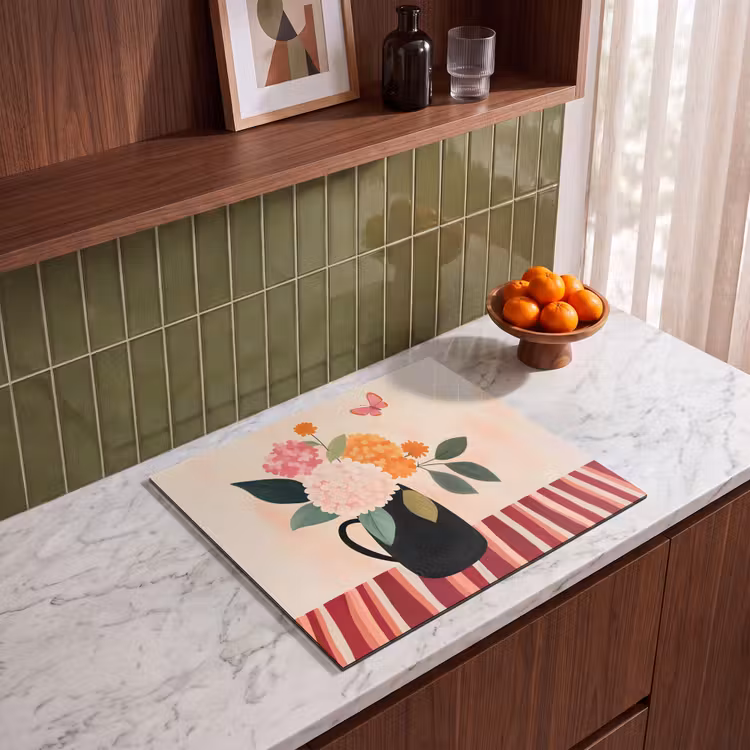 Protezione piano induzione - Vaso - Fiori - Farfalla - Rosso — 4