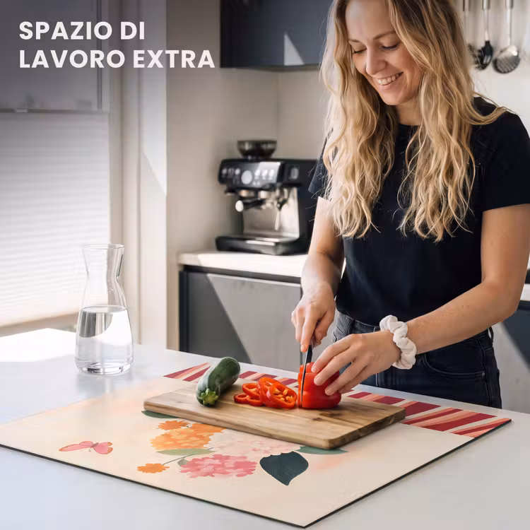 Protezione piano induzione - Vaso - Fiori - Farfalla - Rosso — 5