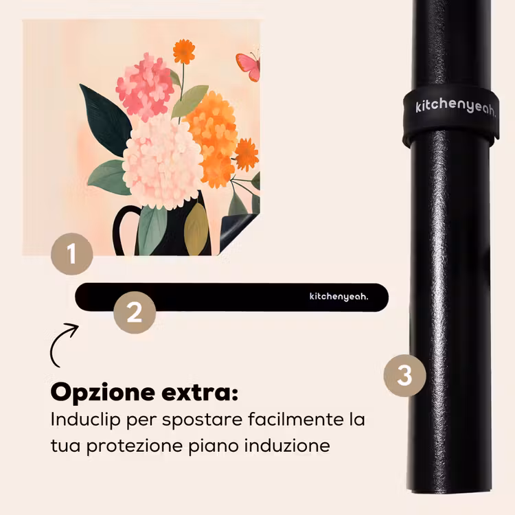 Protezione piano induzione - Vaso - Fiori - Farfalla - Rosso — 8