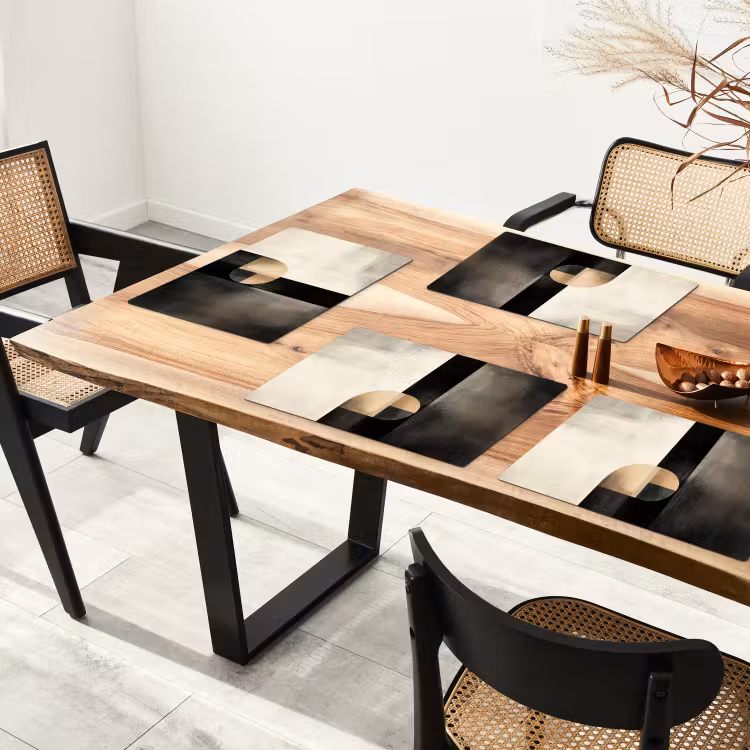 Tovaglietta in vinile - Forme - Moderno - Nero — 4