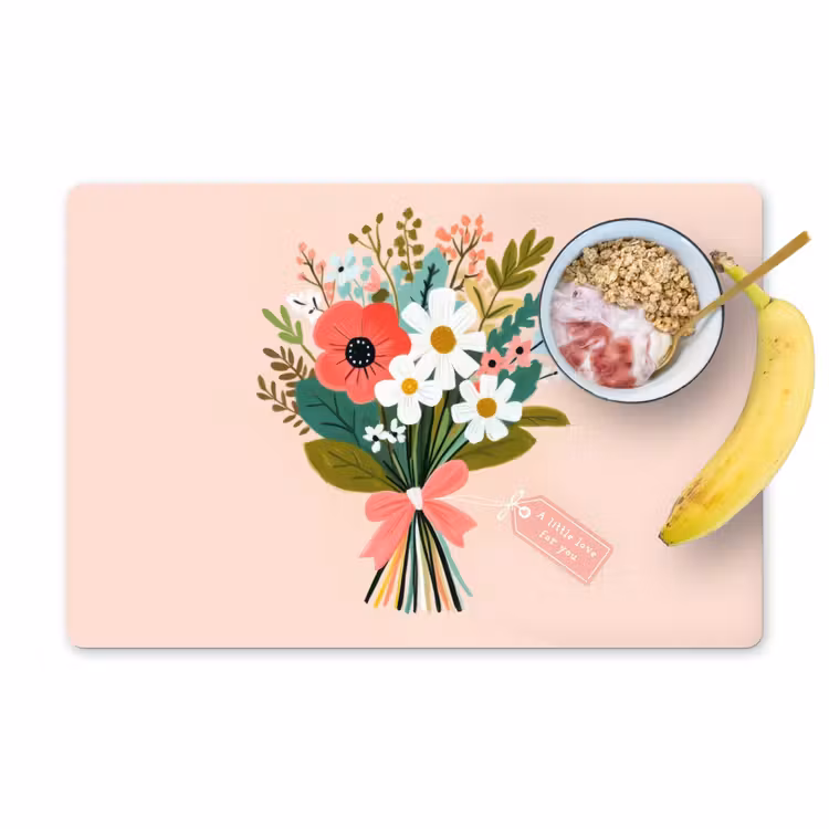 Tovaglietta in vinile - Bouquet - Fiocco - Biglietto - Citazione — 1