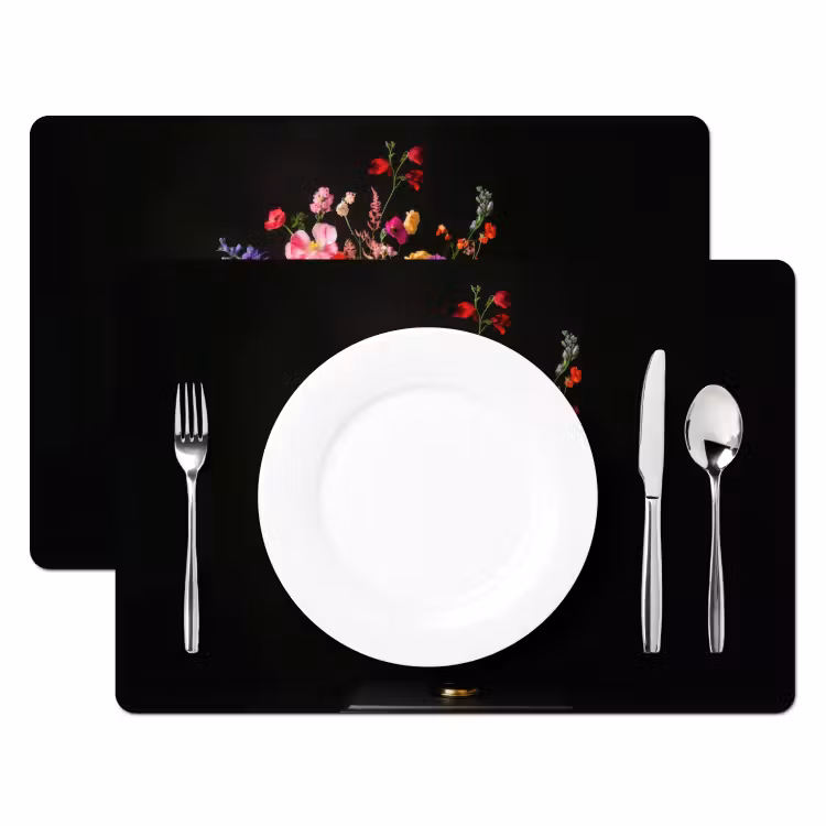 Tovaglietta in vinile - Colorato - Bouquet - Vaso - Oro — 2