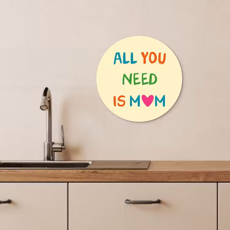 Quadro rotondo - Cuore - Madre - Testo - Colorato — 4