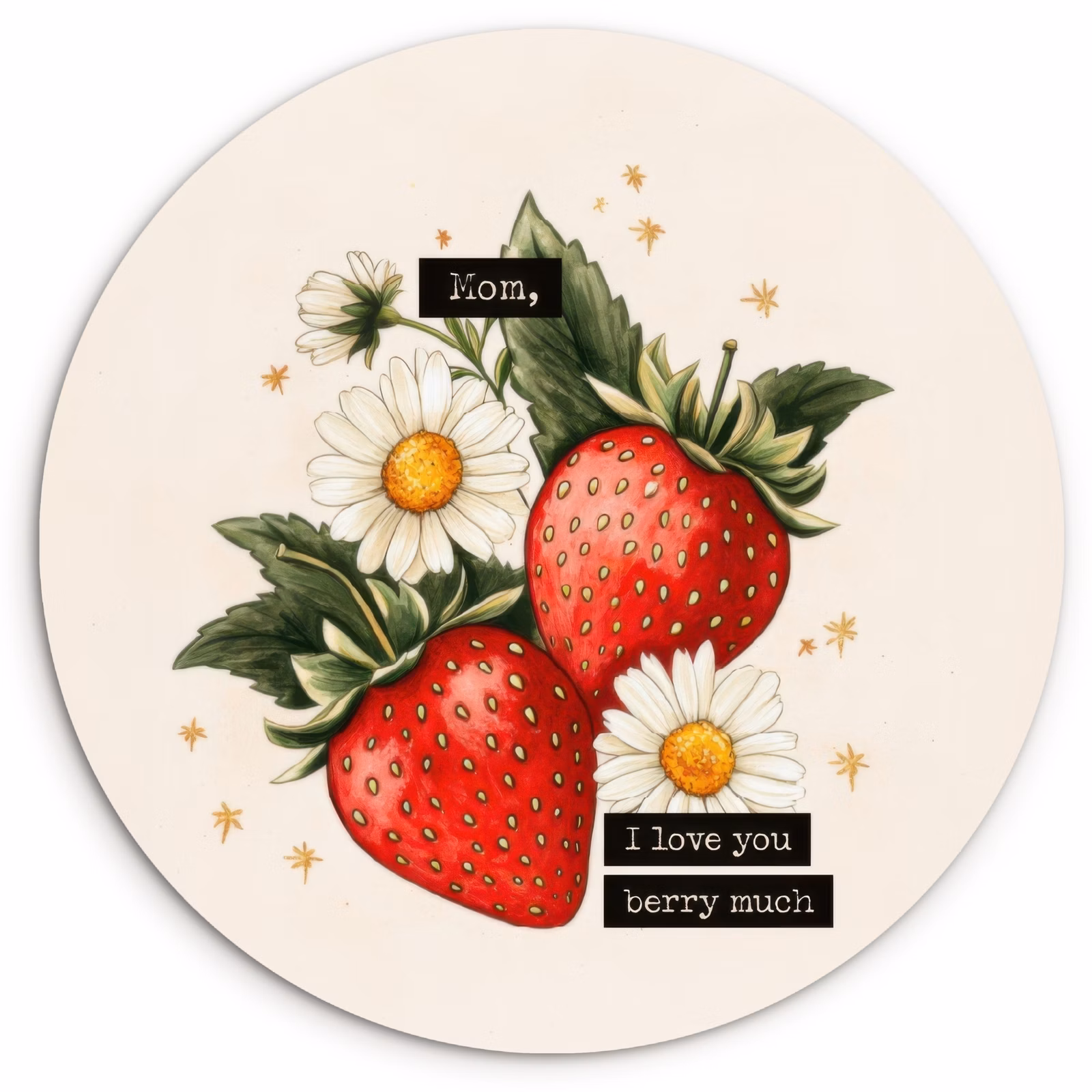Quadro rotondo - Fragole - Margherite - Citazione - Stelle — 1