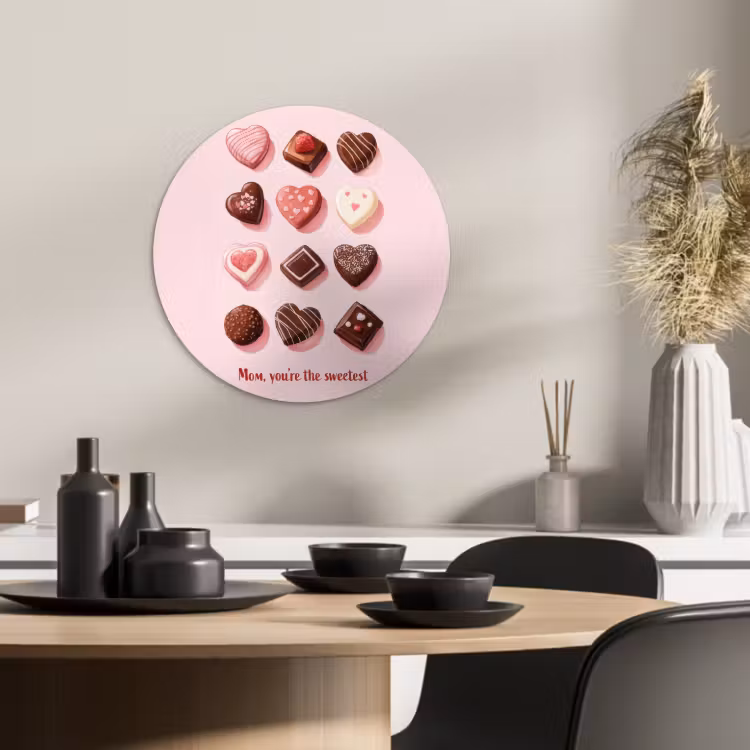 Quadro rotondo - Cioccolatini - A forma di cuore - Dearest — 2