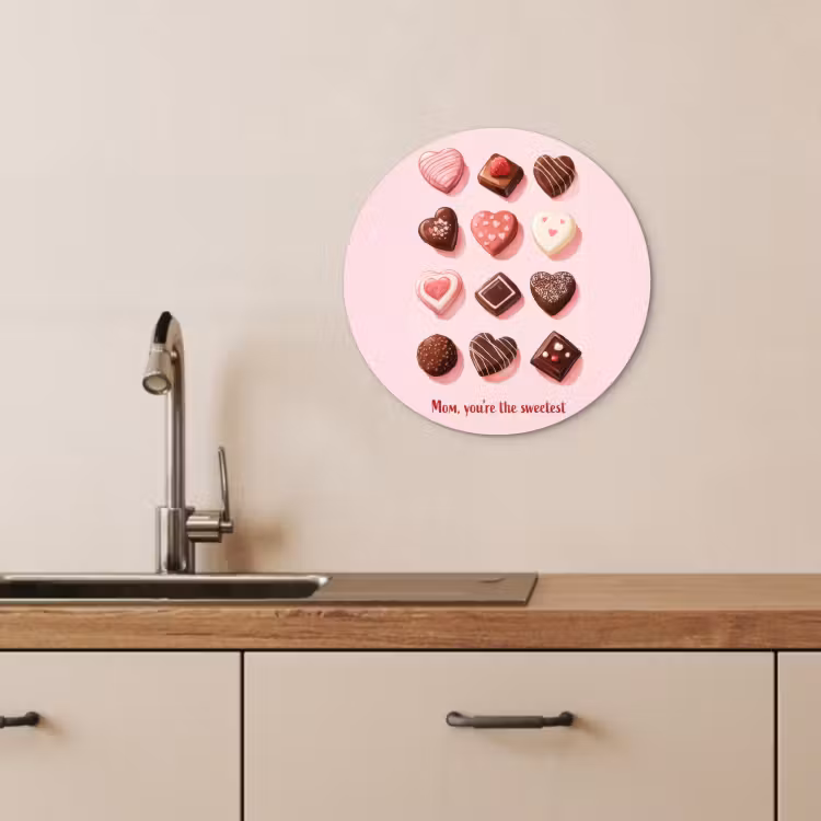 Quadro rotondo - Cioccolatini - A forma di cuore - Dearest — 4