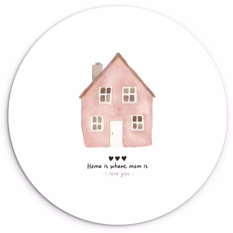 Quadro rotondo - Cottage - Rosa - Citazione - Madre — 1