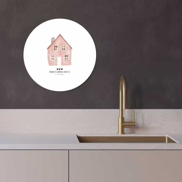Quadro rotondo - Cottage - Rosa - Citazione - Madre — 3