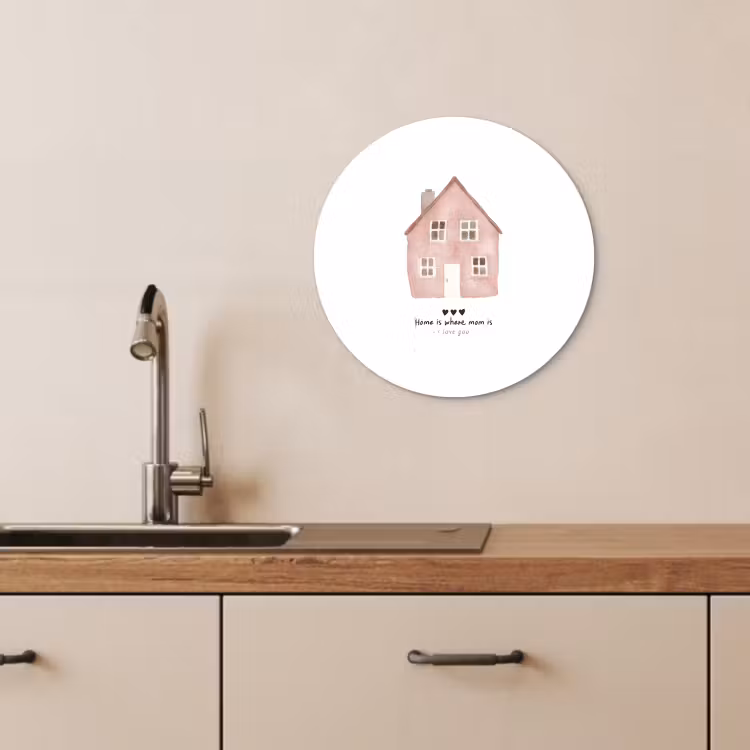 Quadro rotondo - Cottage - Rosa - Citazione - Madre — 4