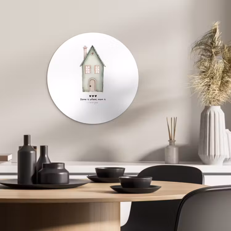 Quadro rotondo - Cottage - Verde - Testo - Amorevole — 2