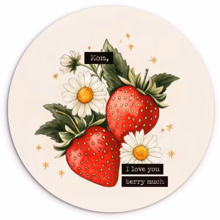Quadro rotondo - Fragole - Margherite - Citazione - Stelle — 1