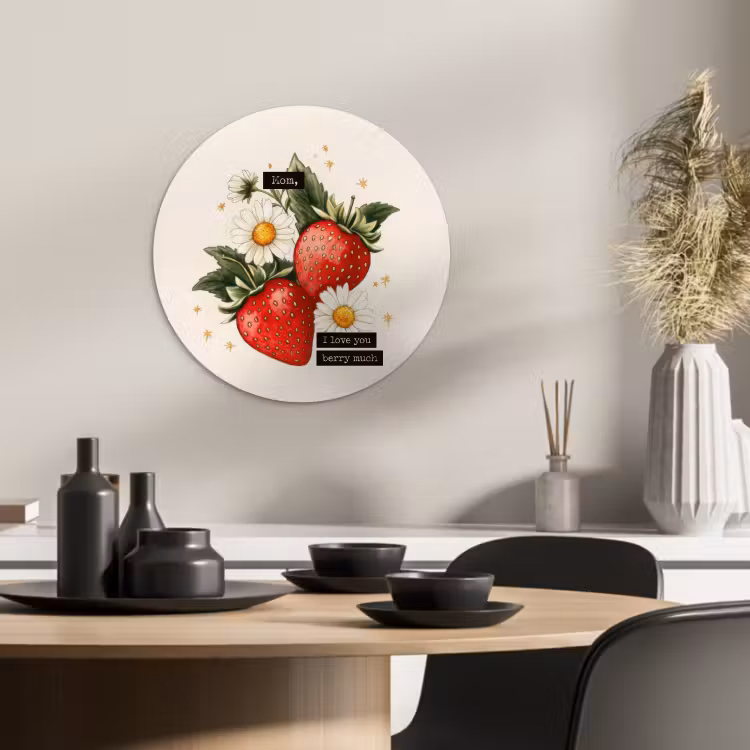 Quadro rotondo - Fragole - Margherite - Citazione - Stelle — 2
