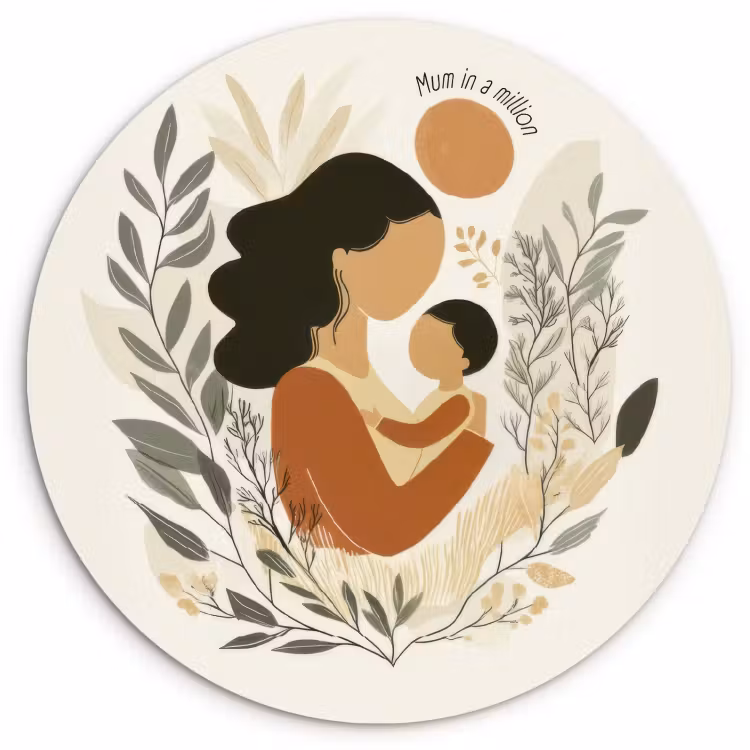 Quadro rotondo - Illustrazione - Citazione - Madre — 1