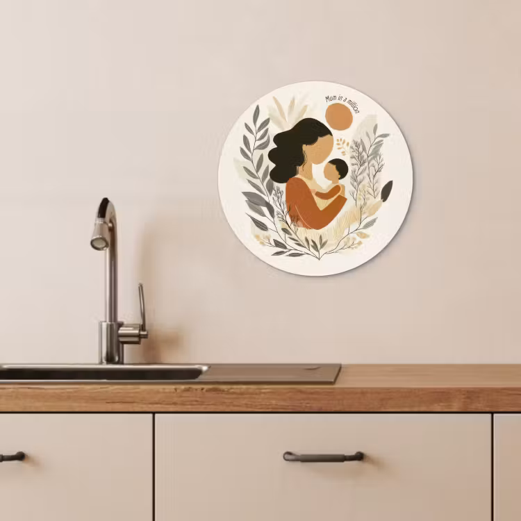 Quadro rotondo - Illustrazione - Citazione - Madre — 2
