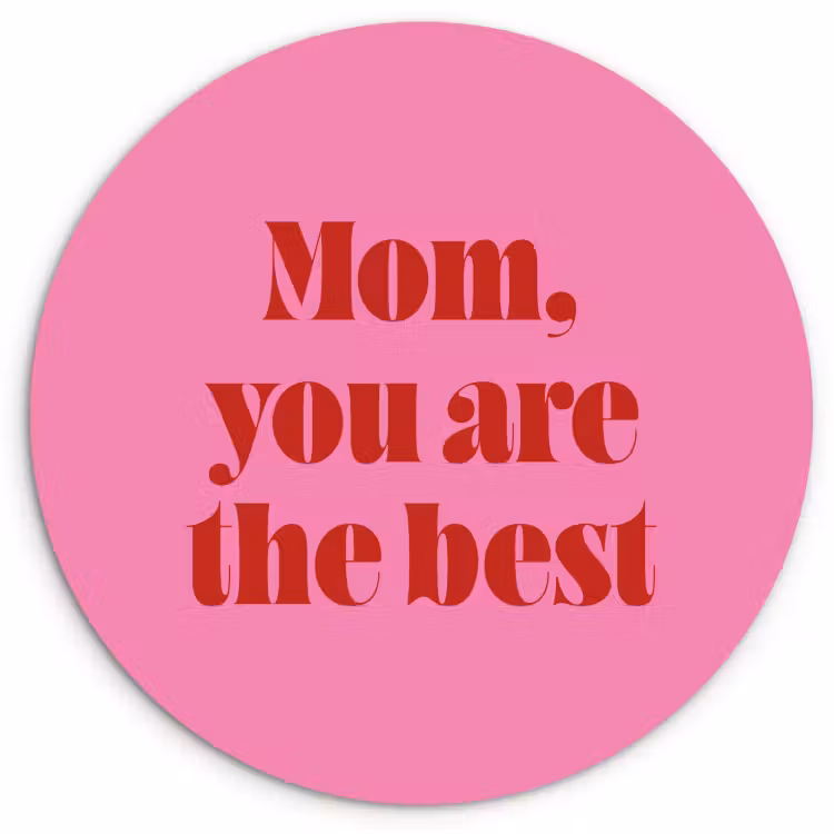 Quadro rotondo - Madre - Messaggio - Rosa — 1