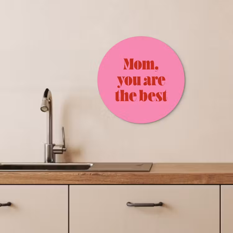 Quadro rotondo - Madre - Messaggio - Rosa — 3