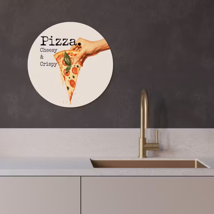 Quadro rotondo - Pizza - Formaggio - Salame piccante — 3