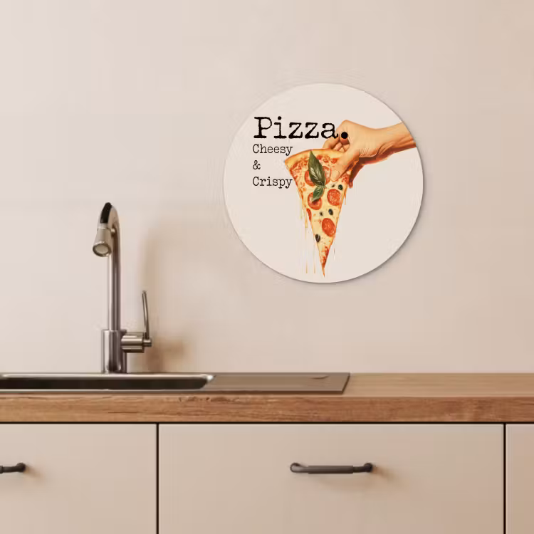 Quadro rotondo - Pizza - Formaggio - Salame piccante — 4