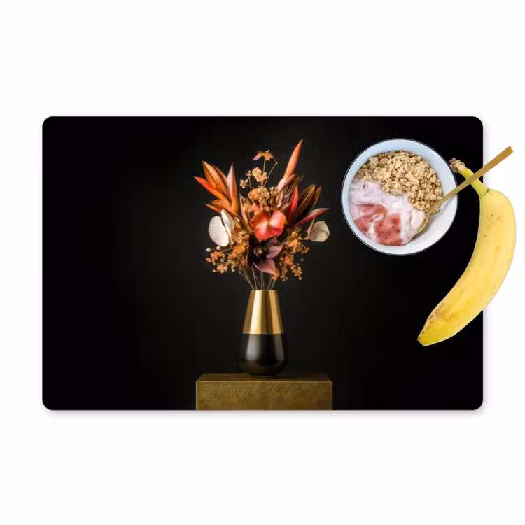 Tovaglietta in vinile - Esotico - Bouquet - Vaso - Oro — 1