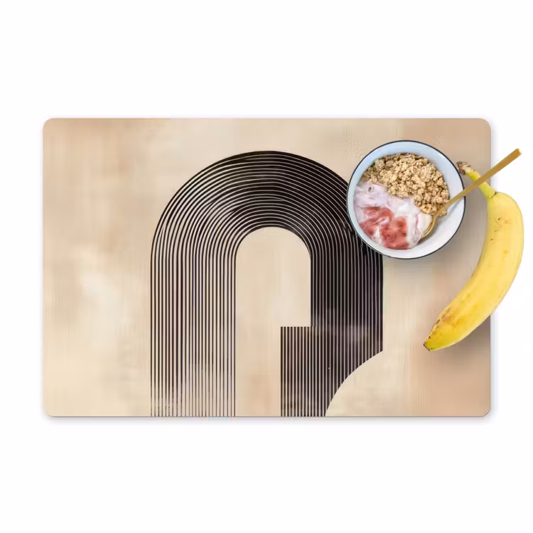 Tovaglietta in vinile - Fiocco - Strisce - Minimalista - Nero — 1