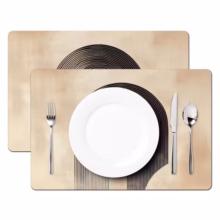 Tovaglietta in vinile - Fiocco - Strisce - Minimalista - Nero — 2