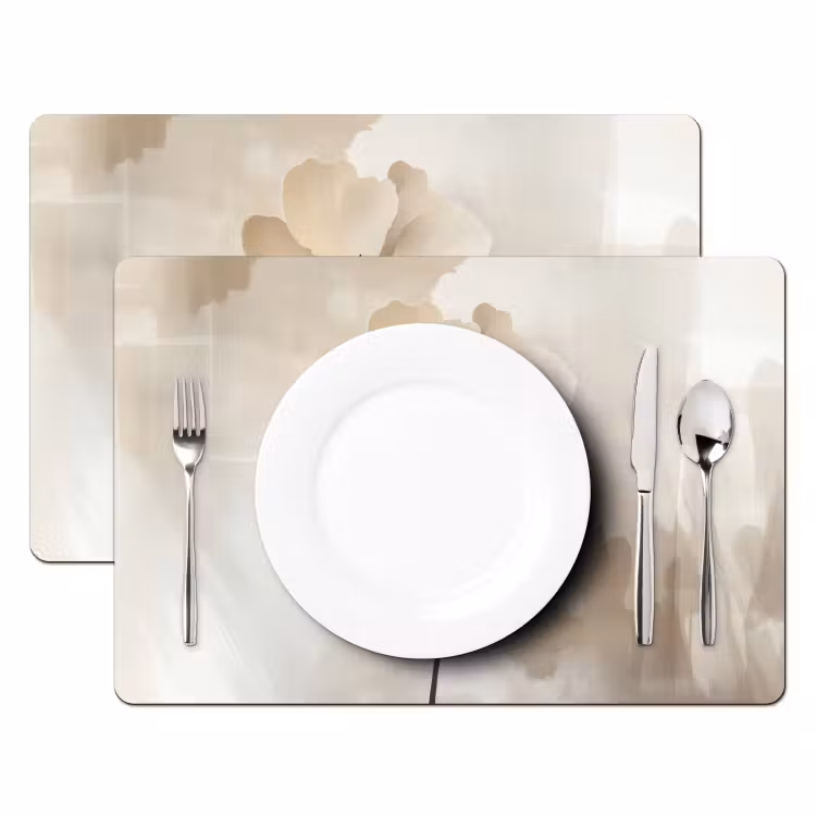 Tovaglietta in vinile - Fiore - Beige - Vernice - Ombra — 2