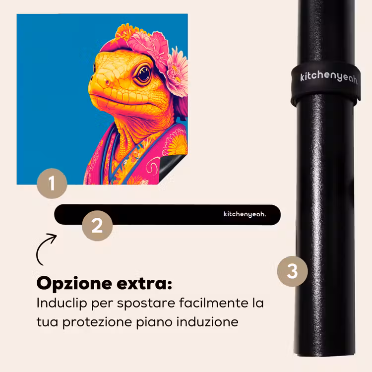 Protezione piano induzione - Corona di fiori - Lucertola - Kimono - Viola — 8
