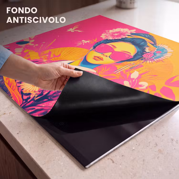 Protezione piano induzione - Donna - Occhiali da sole - Astratto - Arancione — 6