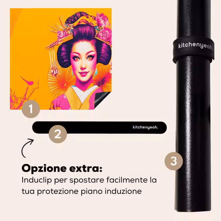 Protezione piano induzione - Fiori - Donna - Kimono - Rosa — 8