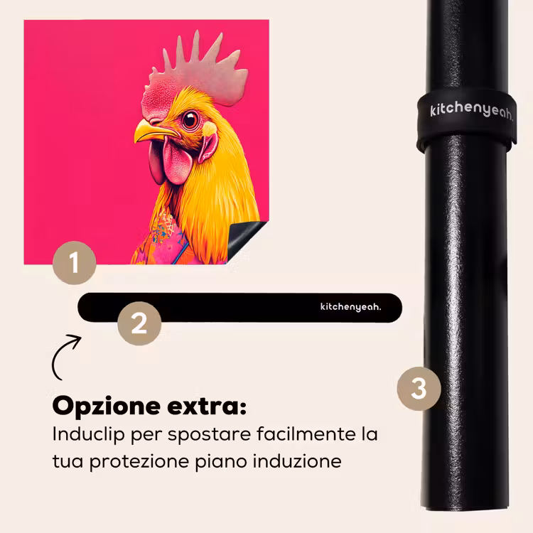 Protezione piano induzione - Gallo - Colorato - Kimono - Rosa — 8