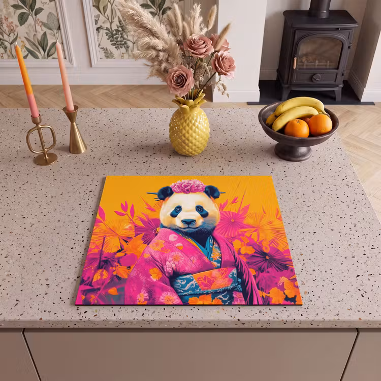 Protezione piano induzione - Kimono - Rosa - Panda - Corona di fiori — 3