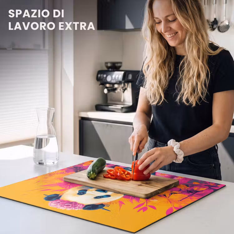 Protezione piano induzione - Kimono - Rosa - Panda - Corona di fiori — 5