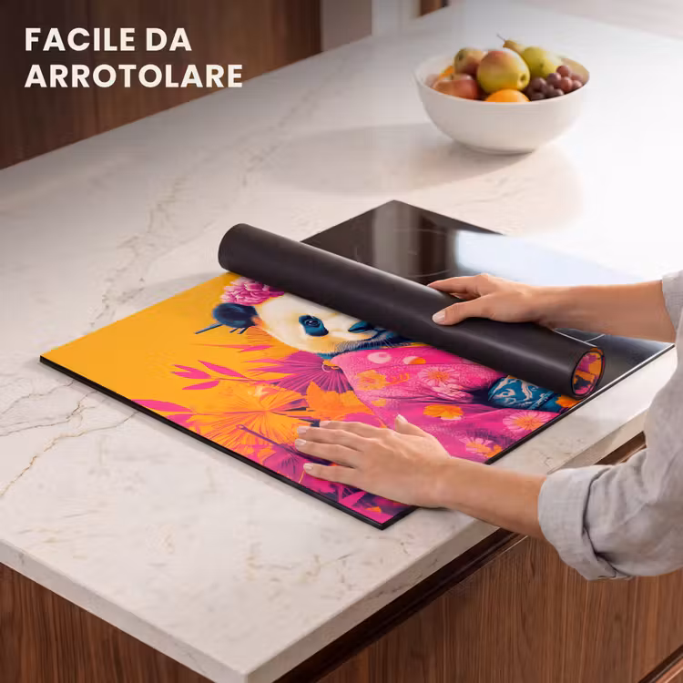 Protezione piano induzione - Kimono - Rosa - Panda - Corona di fiori — 7