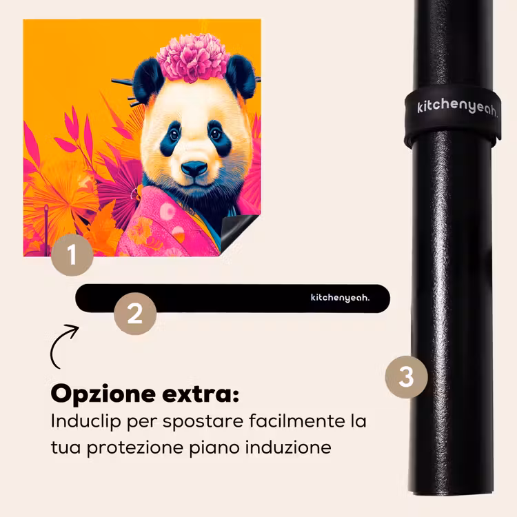Protezione piano induzione - Kimono - Rosa - Panda - Corona di fiori — 8
