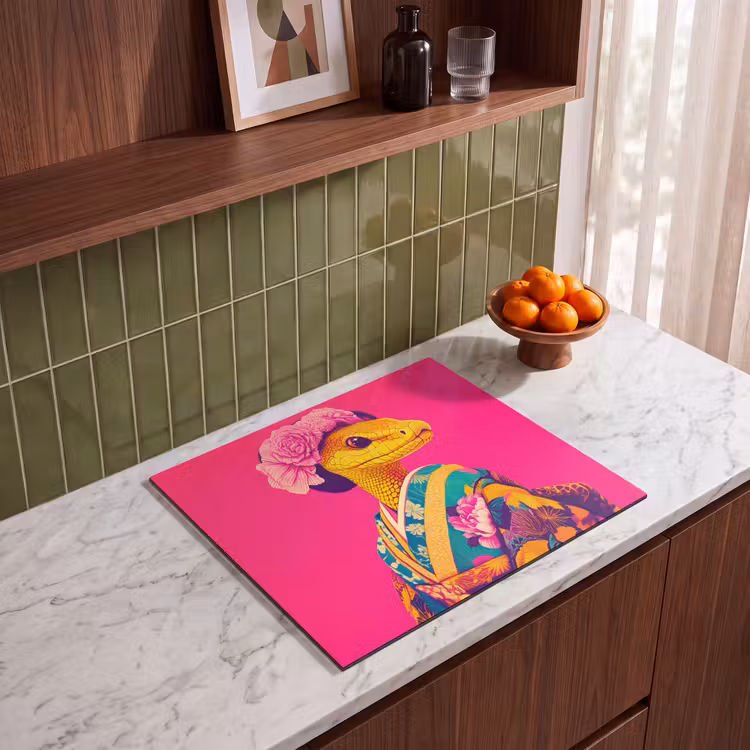 Protezione piano induzione - Lucertola - Fiori - Rosa - Kimono — 4