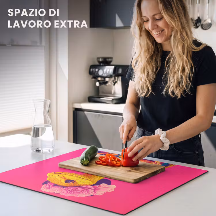 Protezione piano induzione - Lucertola - Fiori - Rosa - Kimono — 5