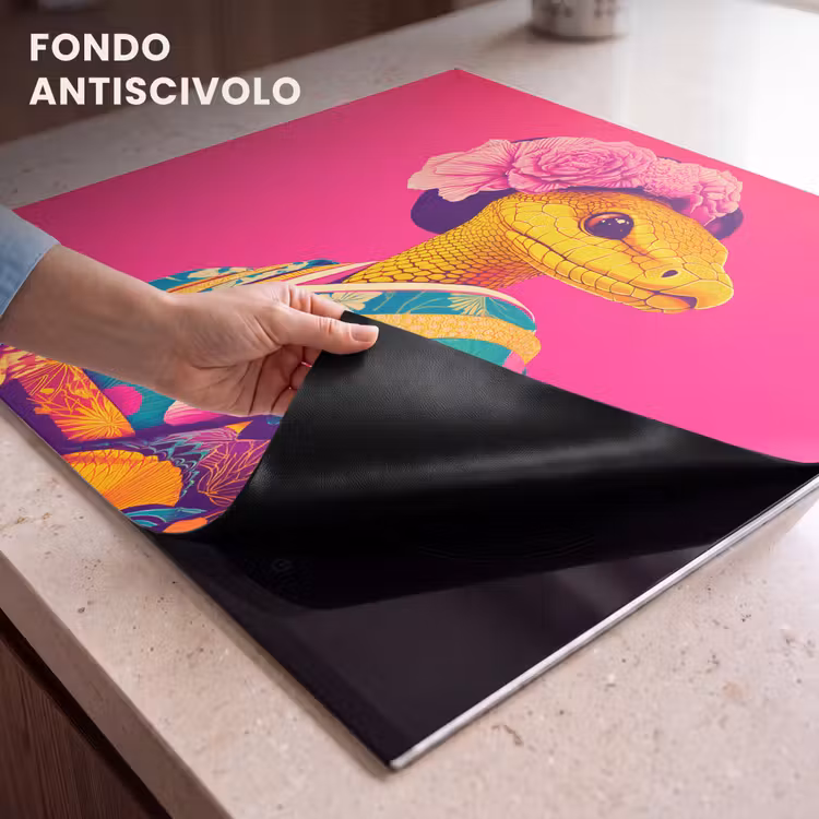 Protezione piano induzione - Lucertola - Fiori - Rosa - Kimono — 6